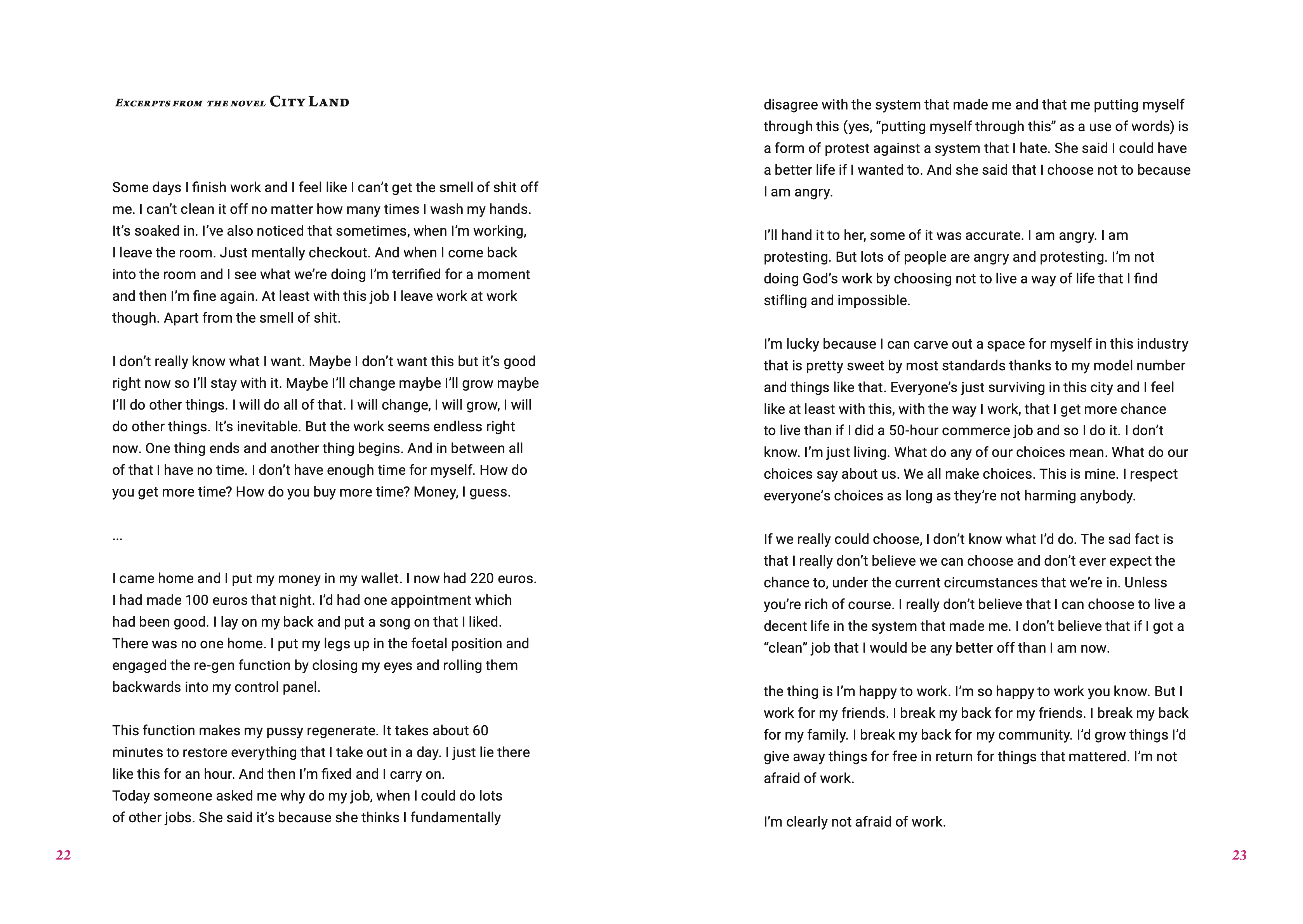 A white page with several paragraphs of black text from the Writing Our Futures zine.