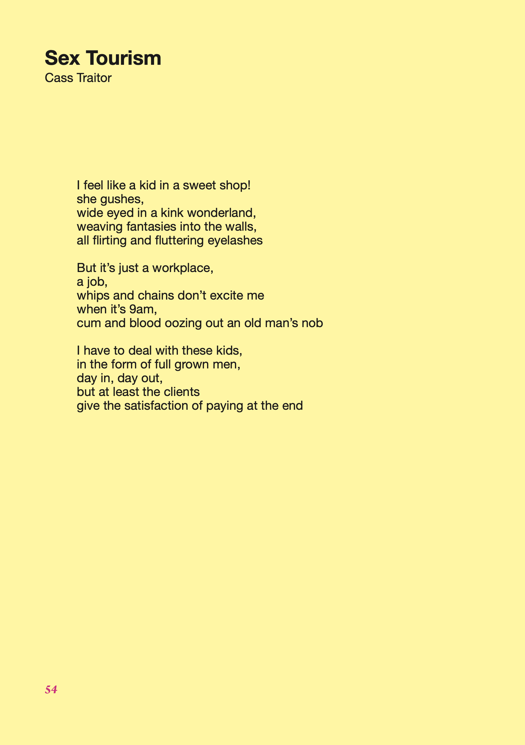 A light yellow background with several paragraphs of black text from the second Writing Our Futures zine.