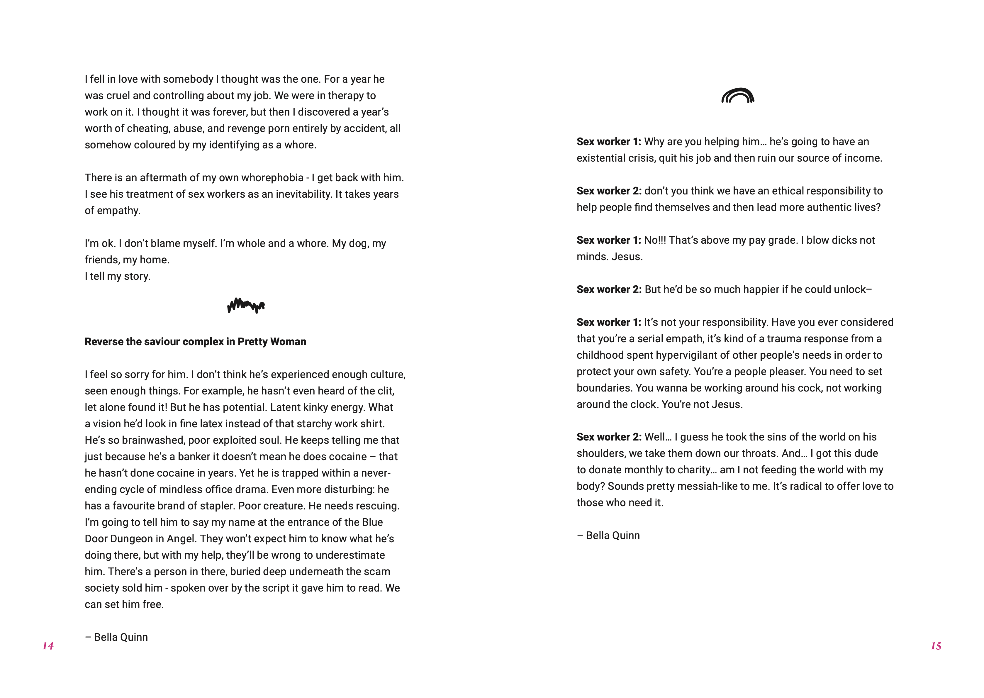 A white page with several paragraphs of black text from the Writing Our Futures zine.