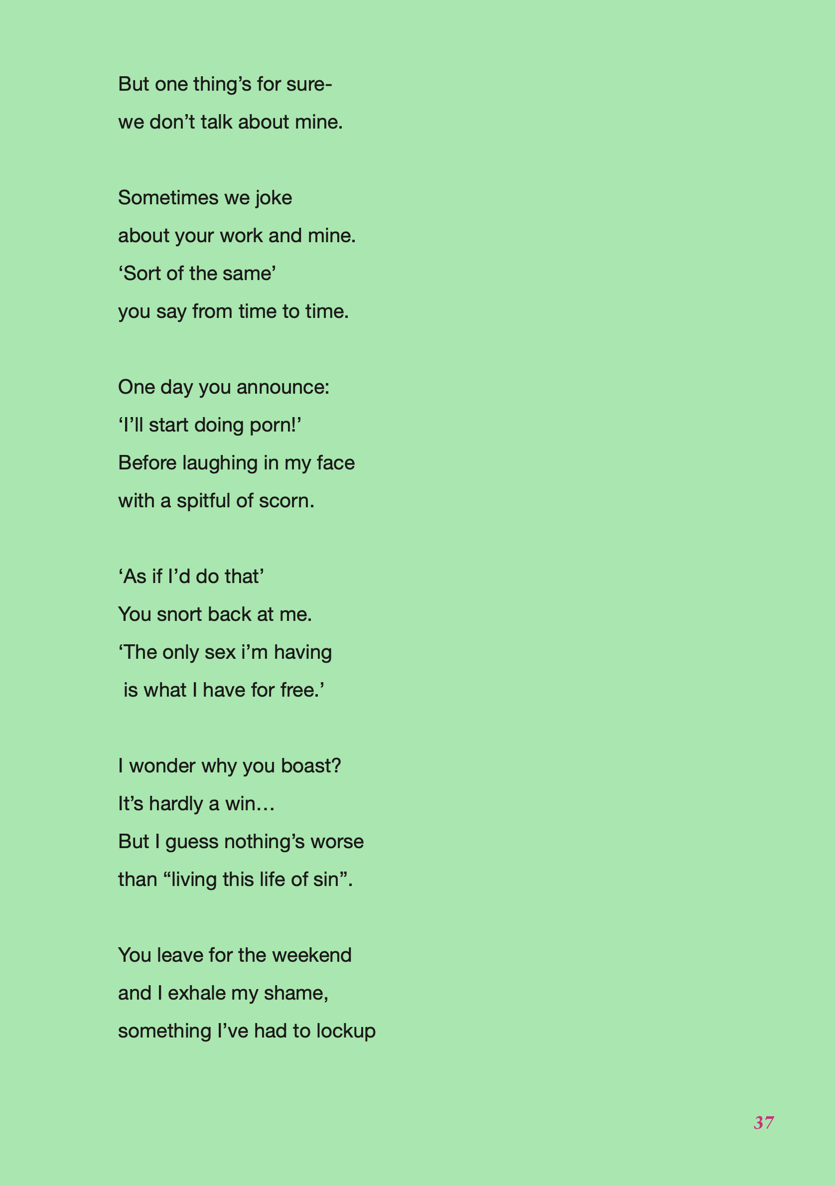 A light green background with several paragraphs of black text from the second Writing Our Futures zine.